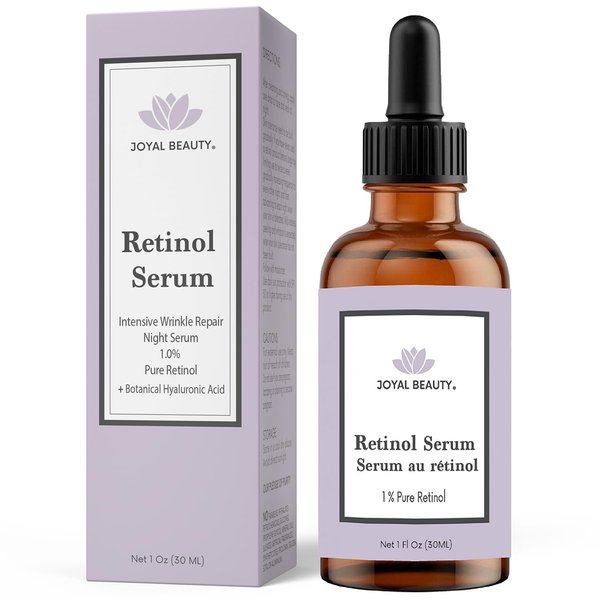 JOYAL BEAUTY Retinol Serum for Face Skin Eyes Neck. Best Night Skin Care Serum for Anti-Aging Firming Fine Lines Wrinkle Scars Pores Skin Tones