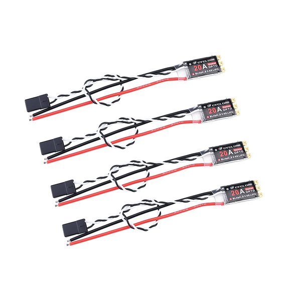 4Pcs 20A ESC Brushless Electronic Speed Controller DSHOT BLHeli_S 2-4S Lipo for FPV QAV Drone Multirotor Quadcopter