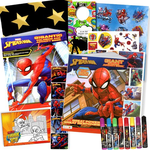 Spiderman Coloring Book with Spiderman Stickers Bundle (Spiderman)
