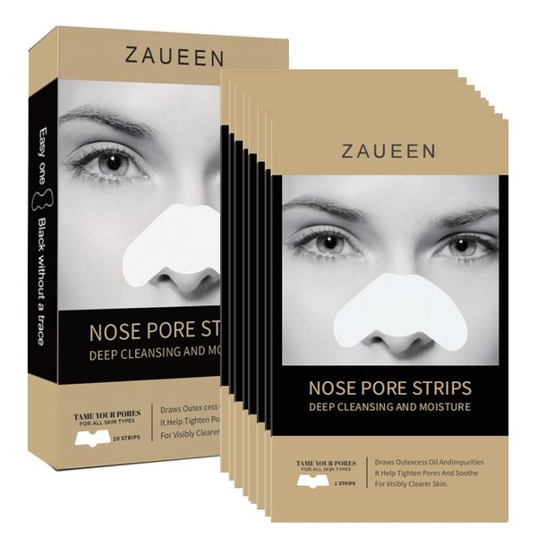 Blackhead Remover Nose Pore Strips - Deep Cleansing and Moisture Clear-Up Strips for Blackheads, for Women & Men (20 PCS)