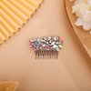 BERYUAN Crystal Flower Hair Comb for Women Girls Prom Crystals Hair Comb Wedding Headpiece for Bride Bridemaid Flower Girls (AB)
