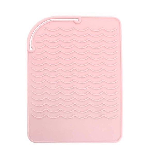 Vctitil Silicone Heat Resistant Mat Hair Curling Pads for Curling Irons, Hair Straightener, Flat Irons, 8.6" x 6.3",Non-Slip, Insulation(Pink)