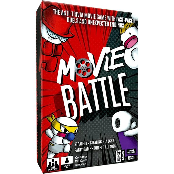 Movie Battle Card Game: Fast Paced Duels and Unexpected Endings - A Movie Party Game for The Whole Family Kids Teens - Easy to Learn - Unlimited Play - Simple Setup - Ages 7+