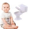 Almencla White Dollhouse Furniture Model Bathroom Toilet Miniature Toy for Doll