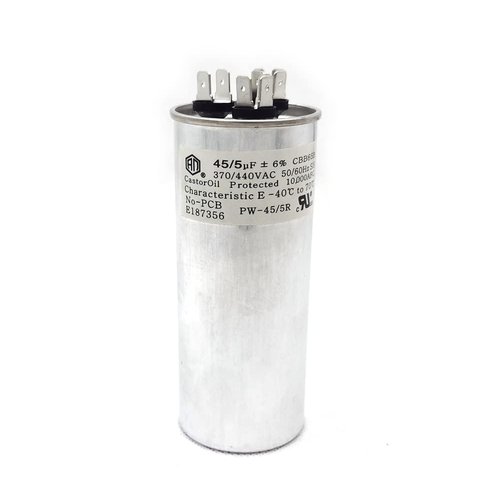 CBB65B 45+5 uf/MFD 370-440 VAC Volts Round Dual Run Capacitor 50/60 Hz AC Electric Condenser Straight Cool or Heat Pump