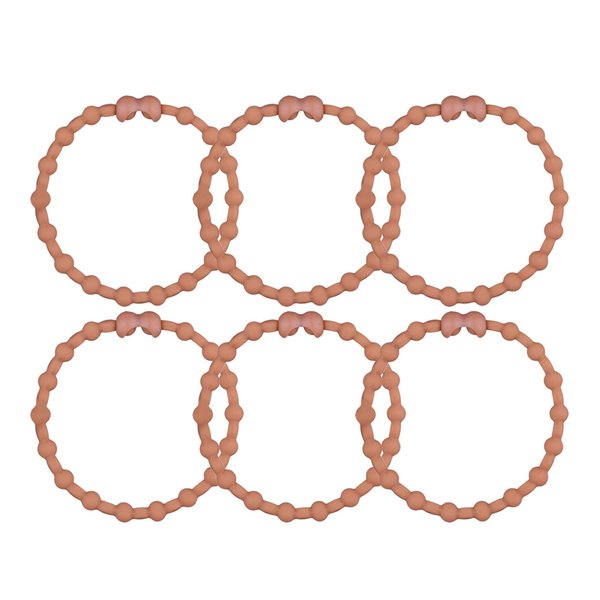 Light Brown PRO Hair Ties: Easy Release Adjustable for Every Hair Type PACK OF 6