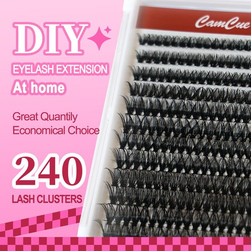 Lash Clusters DlY Eyelash Extensions 40D 0.07 C Curl 14-18mm Eyelash Clusters Mixed Tray Cluster Eyelash Extensions Natural individual Lashes (W-40D-0.07C-14-18)