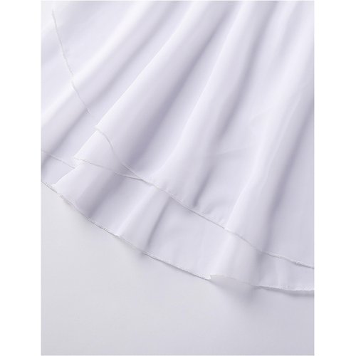 Daydance Long White Dance Skirts for Women, Lyrical Wrap Ballet Skirts for Leotards