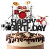 Drum Happy Birthday Cake Topper for Drum Themed Birthday Party Decoration Drum Music Party Cake Topper For Drummer Birthday Party Baby Shower Supplies