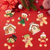 COCHIE 48Pcs DIY Christmas Craft Kits for Kids, Christmas Gingerbread Man Craft Art Kit, Make Your Own Christmas Craft Xmas Party Decor DIY Gingerbread House Cutouts for Holiday Handcraft Supplies