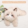 CU-MATE 20 Inch- Gray Ragdoll Cat Plush Stuffed Animal Toys -Realistic Ann Baker Cat Handmade Plush Pet Present Gift with Box