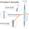 5 Pcs Nail Art Sculpture Pen Dual Tipped Silicone Nail Tools Nail Art Acrylic Pen Silicone Brushes for Resin Nail Art Tools for Design Nail Foil Carving Drawing Effect Shaping Drawing