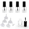 AHIER Empty Nail Polish Clear Bottles with Brush Cap Funnel and Mixing Ball(7ml 5p)