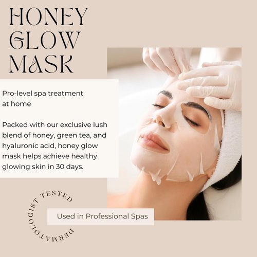 TO DO LIST Honey Glow Sheet Mask | Professional Spa-Grade Korean Sheet Masks | Premium Face Mask Skin Care | Self Care Kit | Detox, Hydrate, & Replenish (Pack of 30)