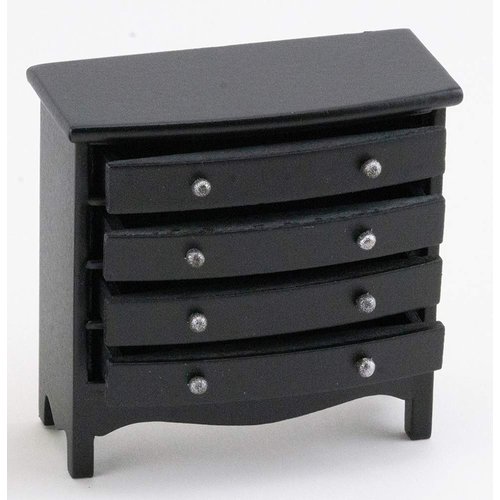 Dollhouse Miniature Chest of Drawers (Black)
