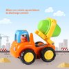 Coogam 4 Pack Friction Powered Cars Construction Vehicles Toy Set Cartoon Push and Go Car Tractor, Bulldozer, Cement Mixer Truck, Dumper for Year Old Boy Girl Kid Gift