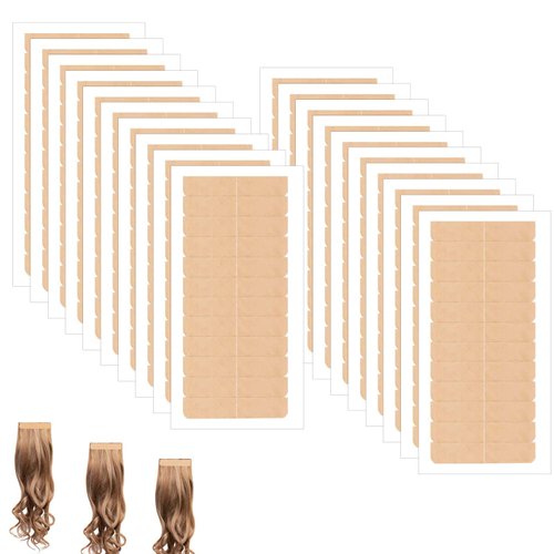 240pcs/20 Sheets Premium Hair Extension Tapes, Human Hair Tape Tabs Adhesive Replacement Hair Tape Double Sided Hair Extension Tape Tabs for Beauty Tools Wigs Supplies Hair Extensions (Yellow)
