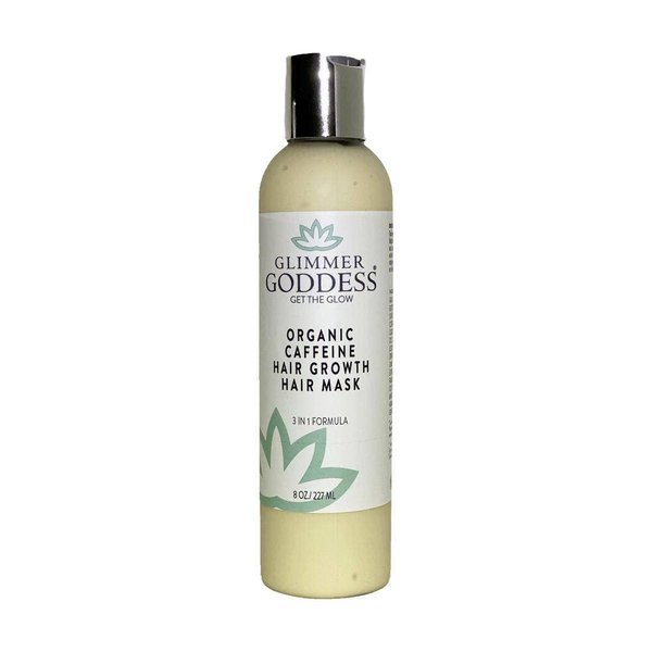 Glimmer Goddess Organic Caffeine Hair Growth Conditioner Hair Mask | Natural Caffeine Hair Loss Formula for Longer, Stronger, Healthier Hair 8 oz.