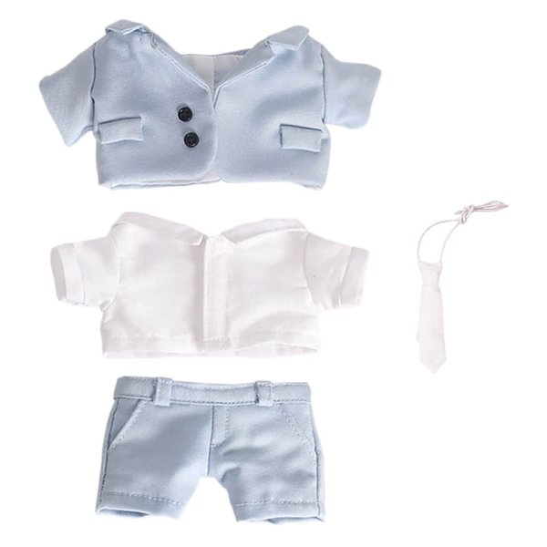 niannyyhouse 15cm Plush Doll Clothes Blue Suit Coat Tie White Shirt Pants 6in Soft Stuffed Plush Toys Accessories Dress up (Light Blue, 15cm)