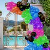 128Pcs UV Neon Glow in the Dark Balloon Arch Kit, Rainbow Red Blue Yellow Green Balloons, Fluorescent Party Supplies for Disco, Glow Parties, 80s 90s Neon Themed Birthday Celebrations