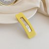 2Pcs Yellow Fashion Styling Hair Clips for Women and Girls Woman Matte Candy Color Square Buckle Bangs Clips and Barrettes Hair Accessories