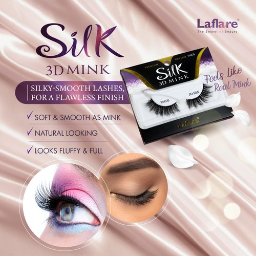 Laflare Silk Mink 3D False Eyelashes Light, Fluffy Natural Looking false lashes, Wispy Lashes. 3PK… (SM14)