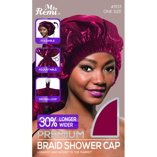 Ms. Remi Max Jumbo Braid Shower Cap Burgundy