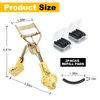 Eyelash Curler with Comb for Hooded Eyes,Euramerican,Asian, Jpanese C-curl, 2 Packs Eyelash Curler Refill Pads Compatible with Shiseido,Tweezerman,Shu uemura,Kevyn Aucoin,e.l.f