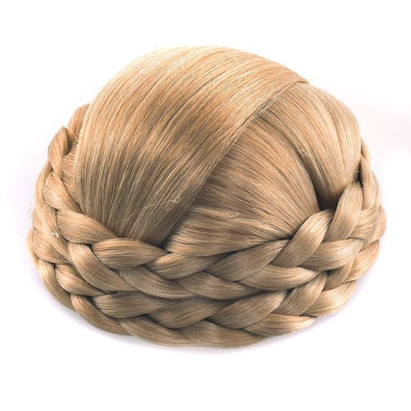 Small SizeSynthetic Hair Chignon Bun Donut Braided Hairpieces Scrunchie Clip in Hair Bun Extensions Straight Updo for Wedding Party Costume Women Beauty 6Colors avilable (#1011(Dark Ash Blonde))