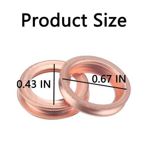 Bittwee 12PCS Car Oil Drainage Gasket, 17mm Auto Copper Crush Washer Oil Drain Plug Gasket, fits Versa Titan G25 G37, Replace 11026-JA00A, 11026-01M02, F4XY-6734-A, 11026-01M02 and More