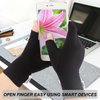 2 Pairs Arthritis Compression Gloves for Arthritis, Rheumatoid, Carpal Tunnel Pain, Driving, Typing Fingerless Gloves For Women Men, Support Hand, Wrist and Joint (Pure Black, Small)