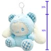 Kawaii Cinamoroll Plush Keychain 5IN, Soft Cinnamon Plush Stuffed Animals Toys, Novelty Cartoon Anime Plush Key Chain for Boys Girls Fans Kids Family Birthday Party Favor (Blue)
