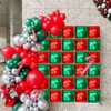 Square Balloons, Red and Green Square Foil Balloons Wall Backdrop, 19 Inch Foil Square Balloon Tunnel Arch Kit for Christmas Party Decorations, Birthday Balloons Party Decorations