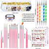 JOYJULY Nail Art Brushes Kit Nail Dotting Tools ,Crystals Glass AB Nail Art Rhinestones, 3D Nail Art Stickers Tape Strips ,Holographic Mermaid Nail Glitters Shell Sequins Nail Design Kit