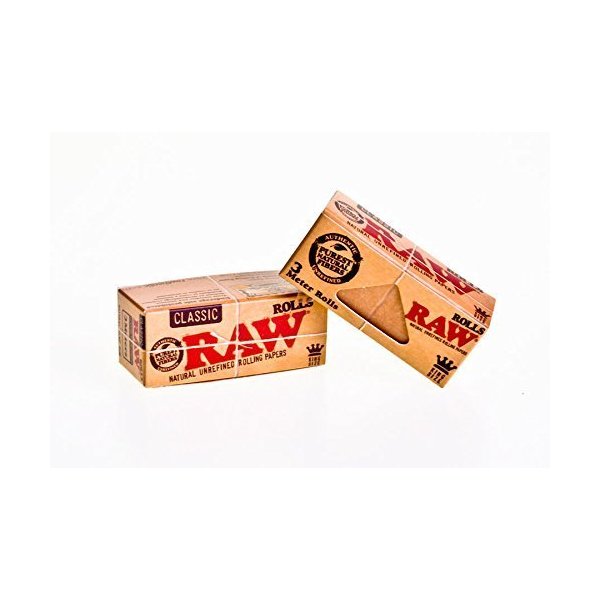 Raw Rolls Classic Rolling Paper King Size 55mm 3 Meter ( 9 Feet ) 2 packs