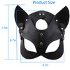 Bulex Woman Leather Cat Mask Costume Bunny Fox Cat Women Masquerade Masks,Animal Half Face Mask Cosplay Halloween Party Ladies, 8.7*7.5 IN, A.black-cat-mask-2