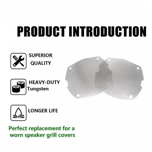 VPZMT Replacement Front Mesh Speaker Grill Cover Panels Fits for 1996-2013 Harley Touring Electra Glide,Street Glide,Ultra Limited And Tri Glides Models (Chrome)