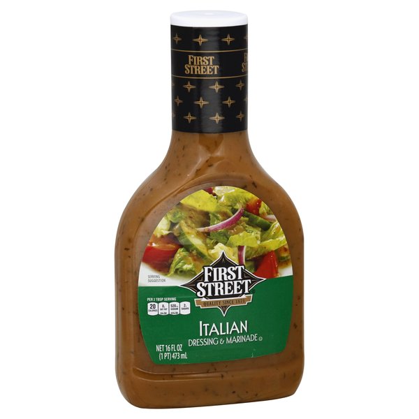 FIRST STREET ITALIAN DRESSING & MARINADE, 16 OZ