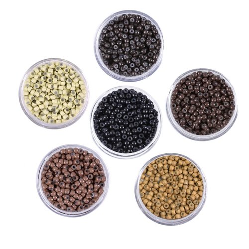 500 PCS Hair Extensions Copper Ring Beads 3.0mm Nano Ring Beads Silicone Lined Micro Links Beads for Hair Extensions (Black)
