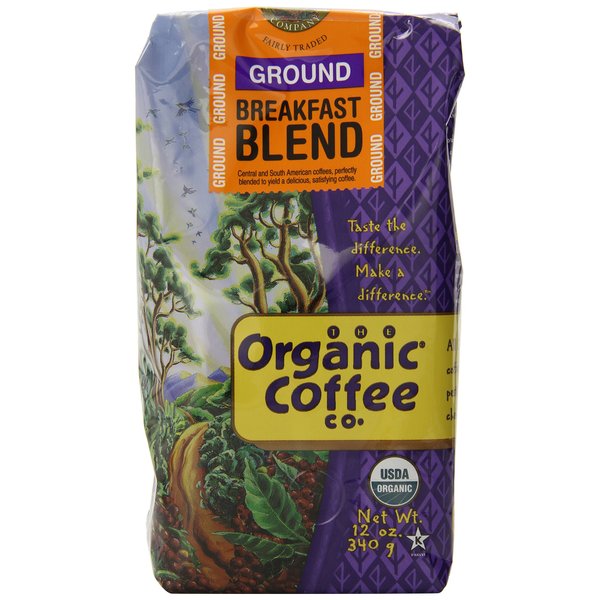The Organic Coffee Co. Ground, Breakfast Blend, 12 Ounce