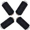 4 Rolls Sewing Thread Weaving Threads for Making Wig, Hand Sewing Hair Weft Hair Weave Extension, Professional Threads for Lace Wigs DIY (Black)