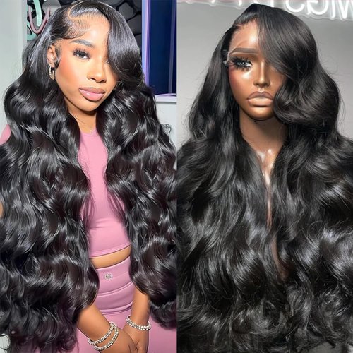 28 Inch Body Wave Lace Front Wigs Human Hair Pre Plucked 13x4 Lace Front Wigs Human Hair 180% Density Glueless Wigs Human Hair Natural Color