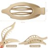 CHANDAT Flat Hair Clips 6 pcs Lay Down Claw Clips French Concord Hair Clips for Thick Hair Alligator Hair Clips for Thin Hair Duck Bill Hair Barrettes Hair Accessories for Women - Brown