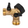 Camco Solid Brass Water Wye Valve- Easy Grip Valve Handles and Simple Water Hose Connection CSA Low Lead Certified - (20123)
