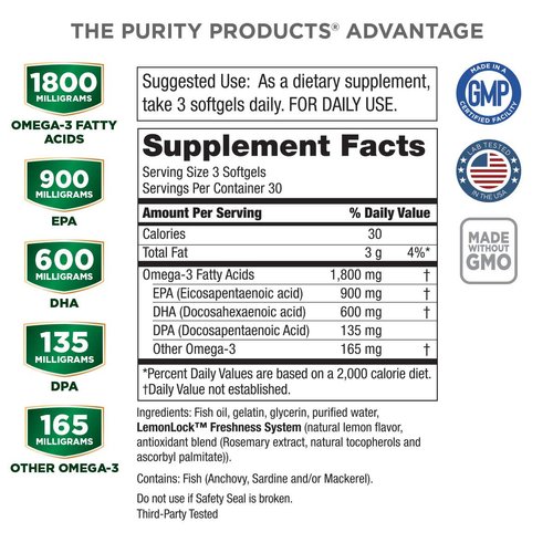 Purity Products - Ultra Pure Omega 3 Super Formula 90 Softgels