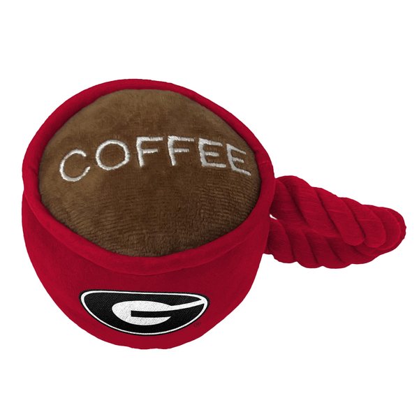 ShopInstaPets Georgia Bulldogs Dog Toys | Rope and Squeaker Toy | for All Dog Breeds | Officially Licensed (Coffee Cup)