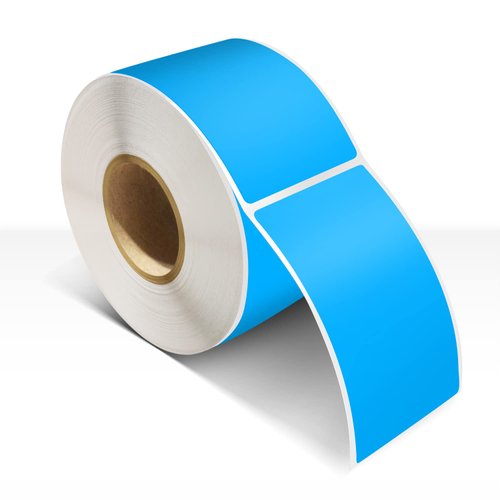Rectangle Labels Sticker 3×5 Inch Vinyl Floor Stickers Color Coding Name Tags Roll Removable 200 PCS, Fluorescent Blue