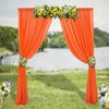 DUOBAO Orange Chiffon Backdrop Curtain 29x108-Inch 2 Panels Chiffon Fabric Drapes for Wedding Ceremony Voile Sheer Curtains 2 Panels Photography Backdrop Drapes