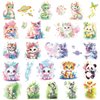 Hohamn Glitter Animals Tattoos for Kids, 12 Sheets Glitter Dragon Cat Panda Tiger Elephant Panda Giraffe Temporary Tattoos for Kids Animals Themed Party Birthday Party Supplies Gifts Decoration