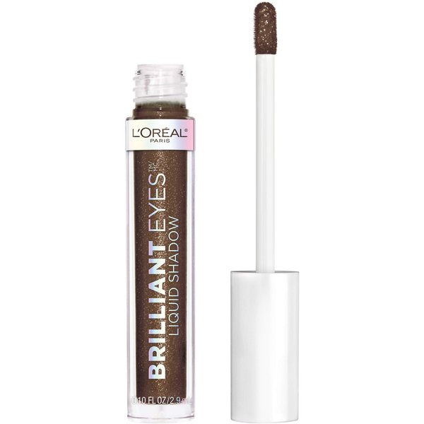 L’Oréal Paris Brilliant Eyes Shimmer Liquid Eye Shadow, Longwearing Lasting Shimmer, Crease Resistant, Flake-Proof, Precision Applicator, Quick Dry, Non-Greasy, Royal Onyx, 0.1 oz.